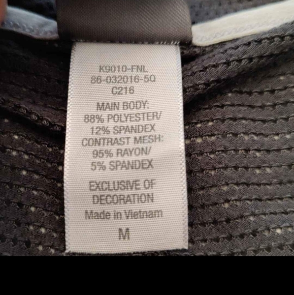 C9 by Champion Active Tee, Size M, Heathered Gray w/Black Mesh, Longer in Back - Picture 6 of 7